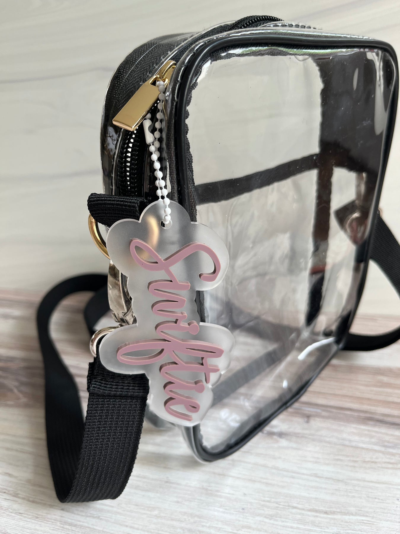 Clear Stadium Bag LOVE BAG Monogram Keychain 