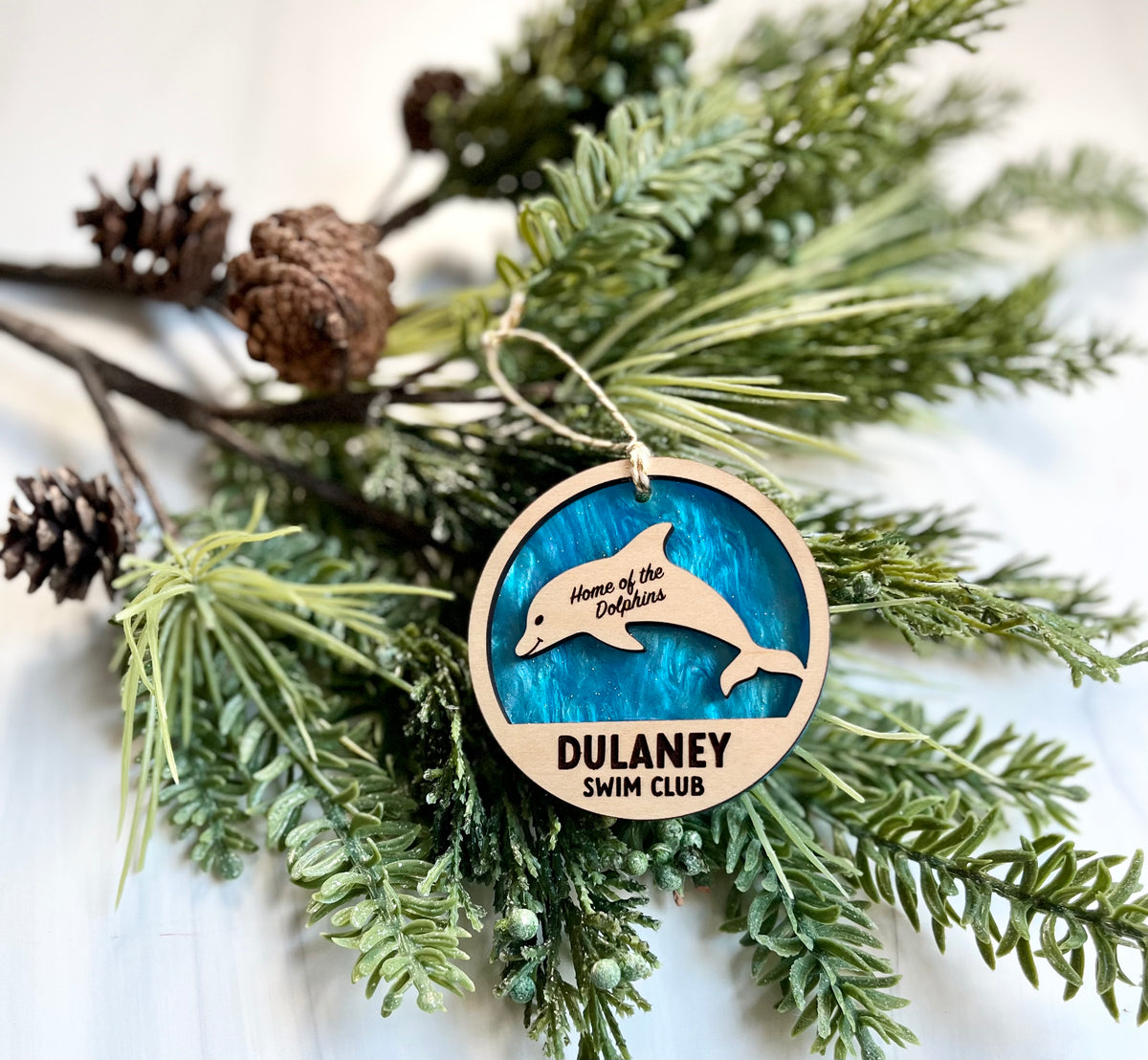 Dulaney Swim Club holiday ornament // dolphin ornament // DSC fundrais ...
